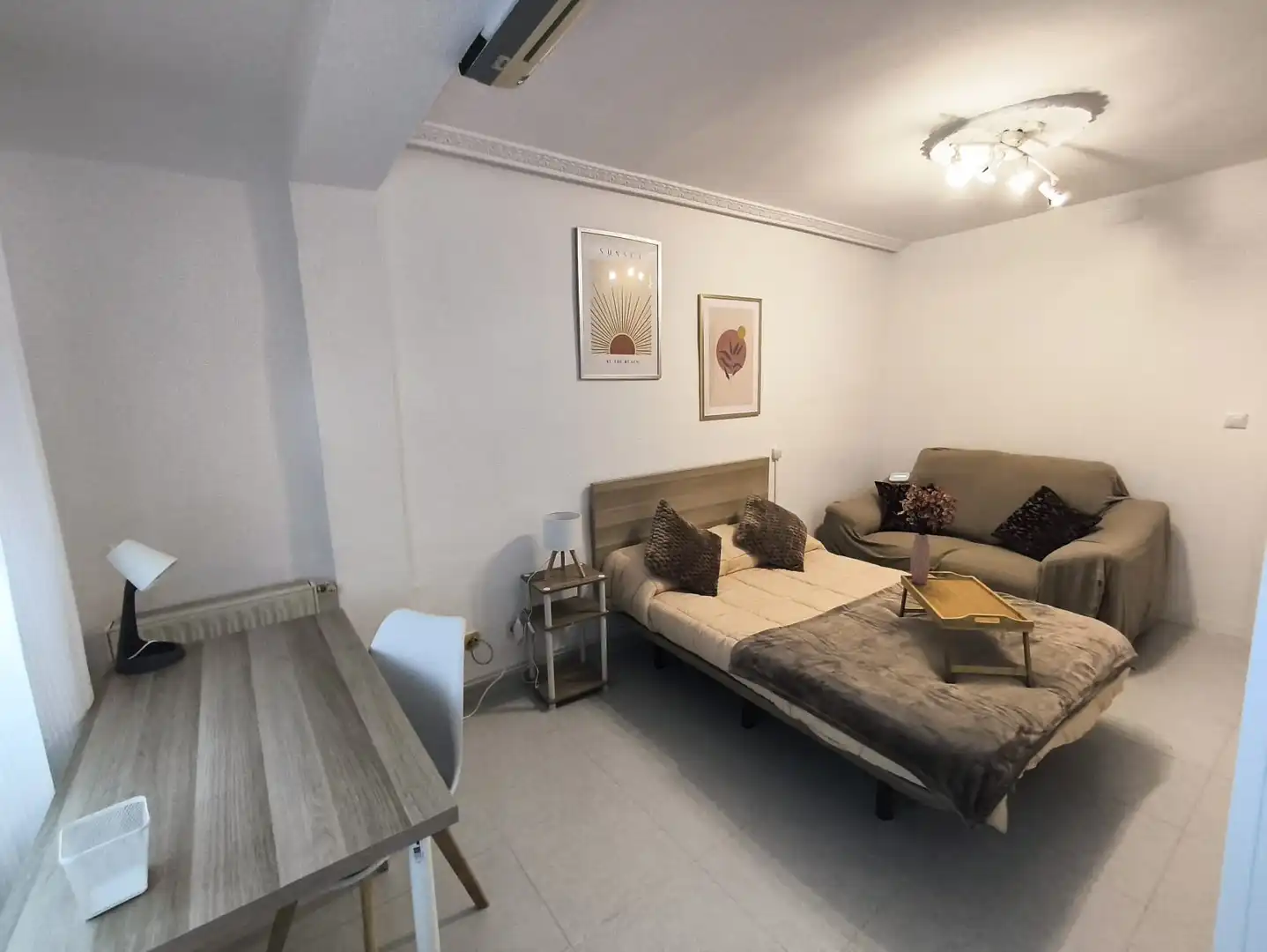 Schlafzimmer von Wohnung zur untervermieten in Alcalá de Henares mit Klimaanlage, Heizung und Terrasse