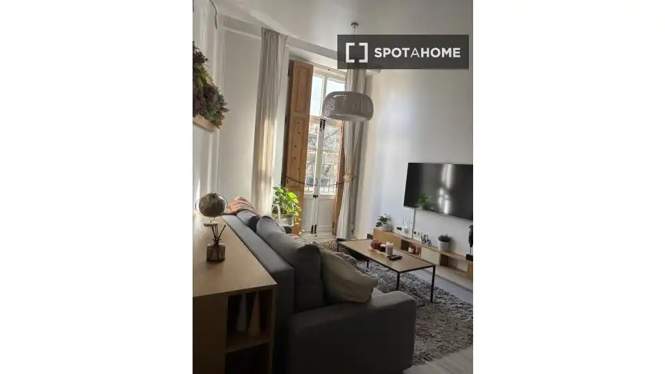 Living room of Flat for rent in Valencia  with Air Conditioner, Heating and Furnished