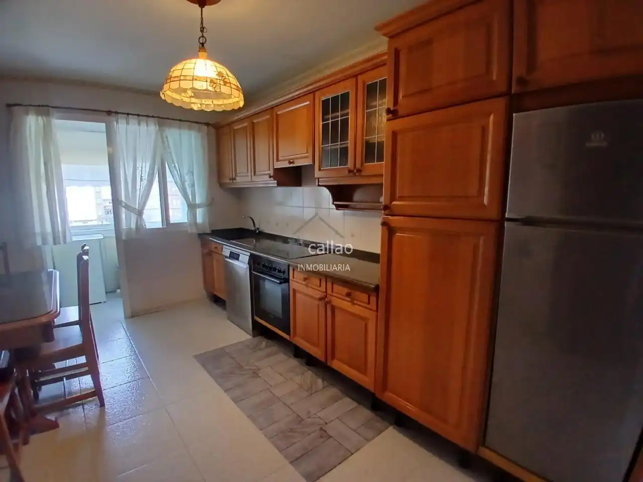 Kitchen of Flat for rent in Ferrol  with Heating, Parquet flooring and Furnished