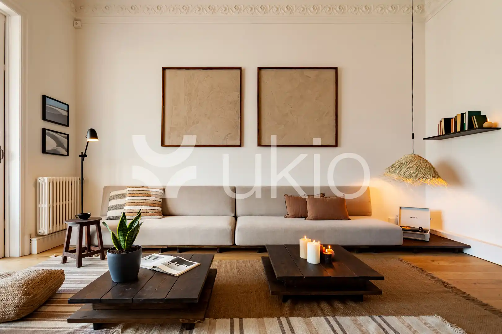 Sala d'estar de Apartament de lloguer en  Barcelona Capital amb Aire condicionat, Calefacció i Moblat