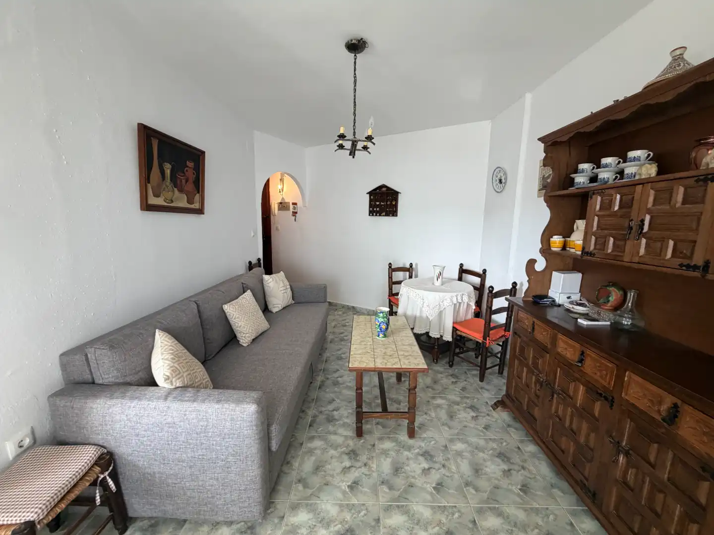 Sala de estar de Apartamento en venta en Algarrobo con Aire acondicionado, Terraza y Amueblado