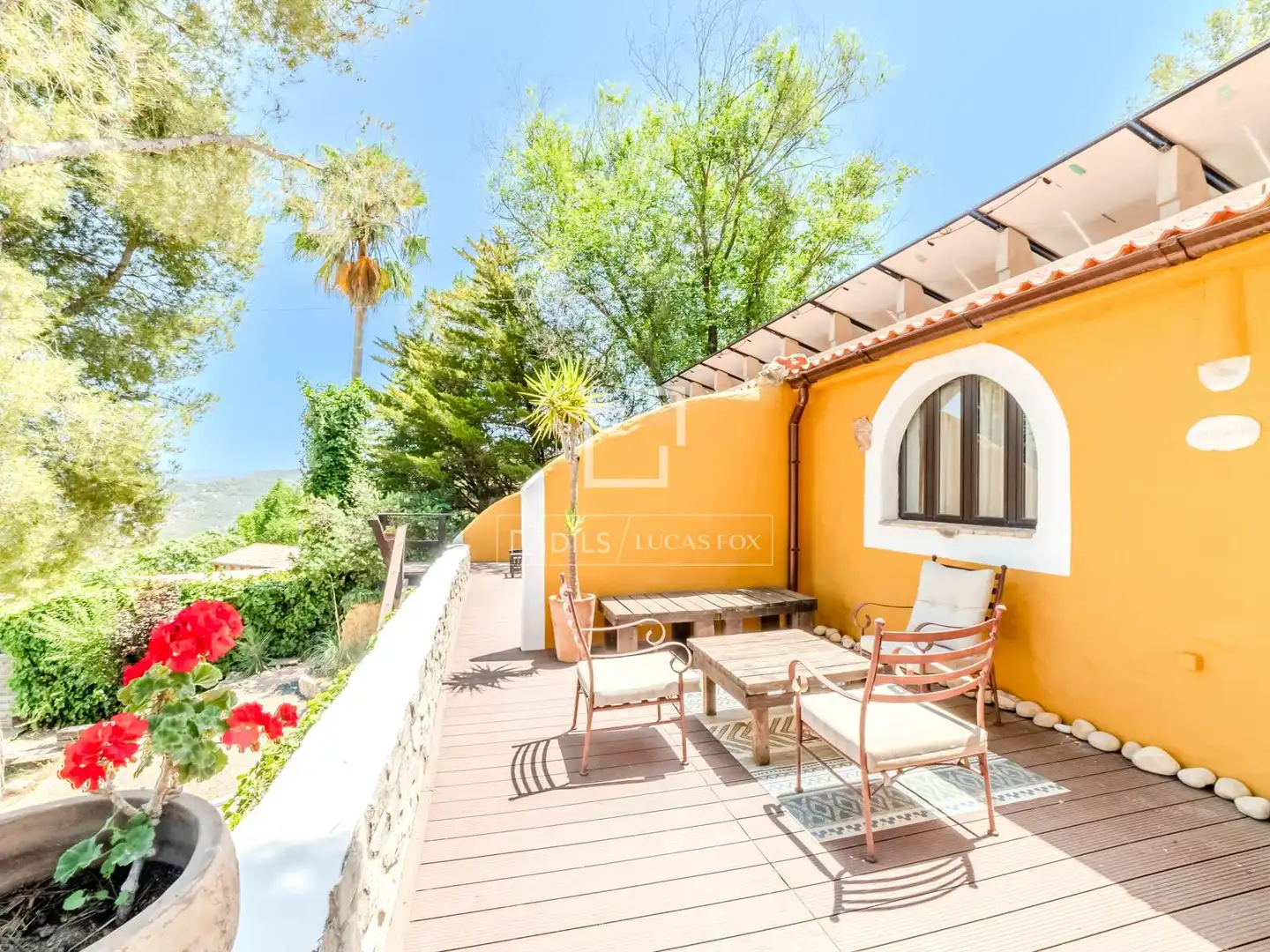 Terraza de Finca rústica en venta en Canyelles con Aire acondicionado, Calefacción y Jardín privado