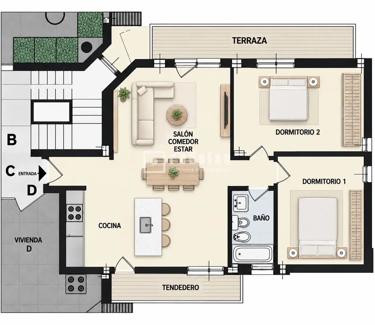 Piso en venta en Madrid con Aire acondicionado, Calefacción y Terraza