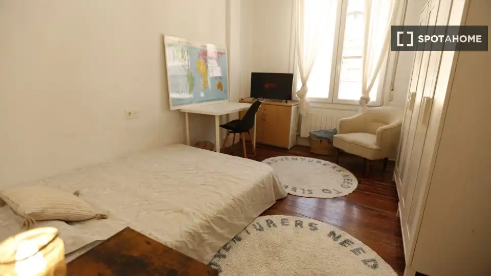 Dormitori de Apartament per a compartir en Bilbao  amb Aire condicionat, Calefacció i Terrassa