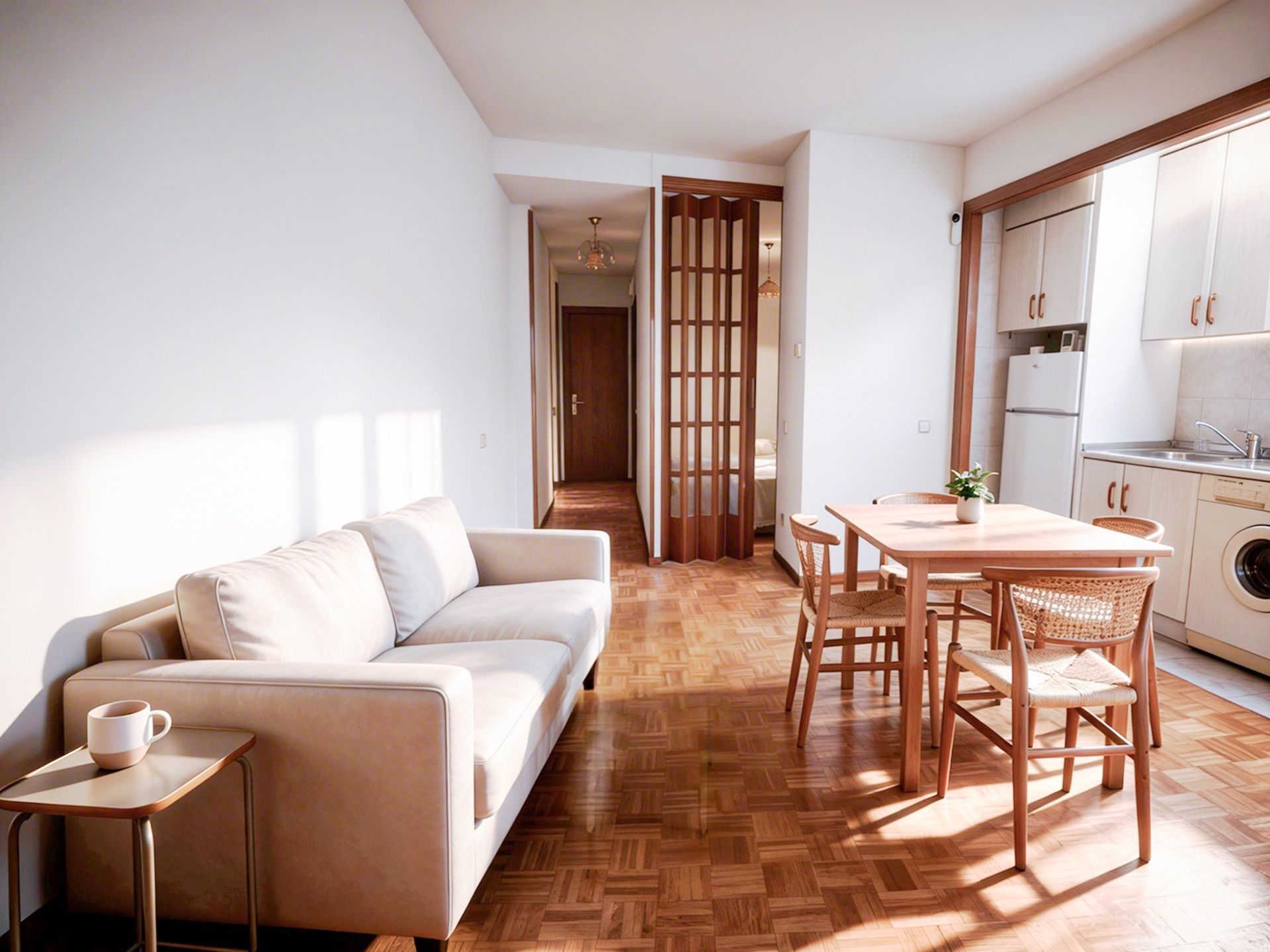 Sala de estar de Piso de alquiler en  Madrid Capital con Aire acondicionado, Calefacción y Trastero