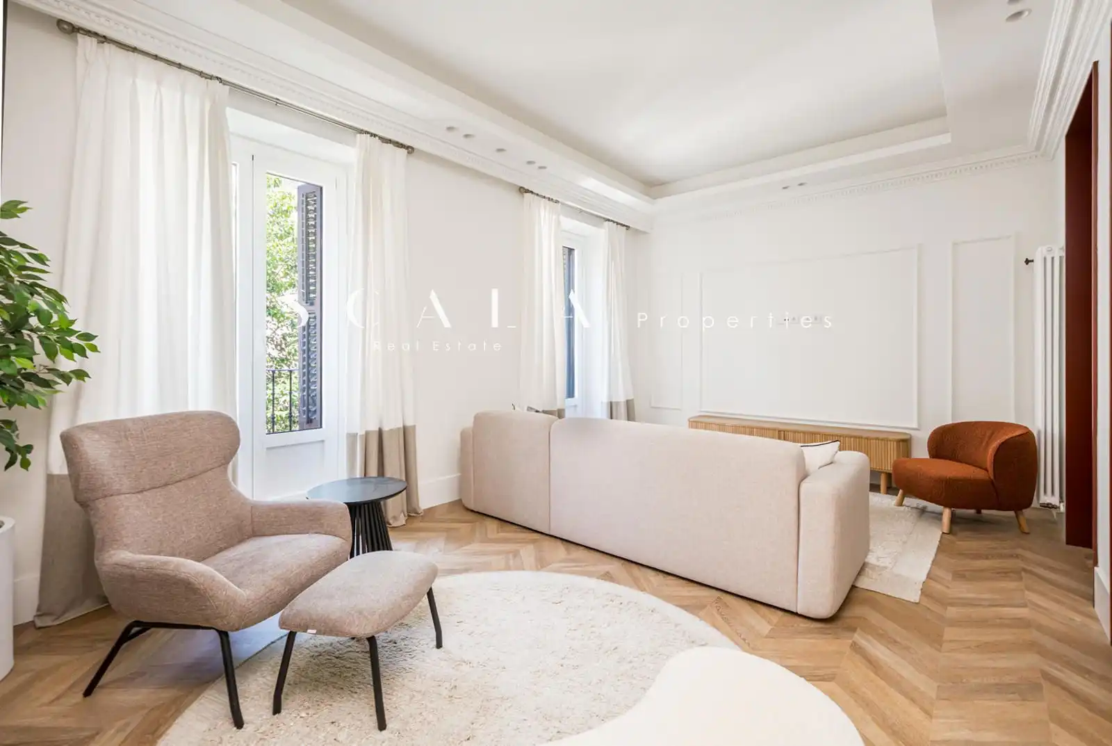 Wohnzimmer von Wohnung zur Miete in Madrid mit Klimaanlage, Heizung und Terrasse