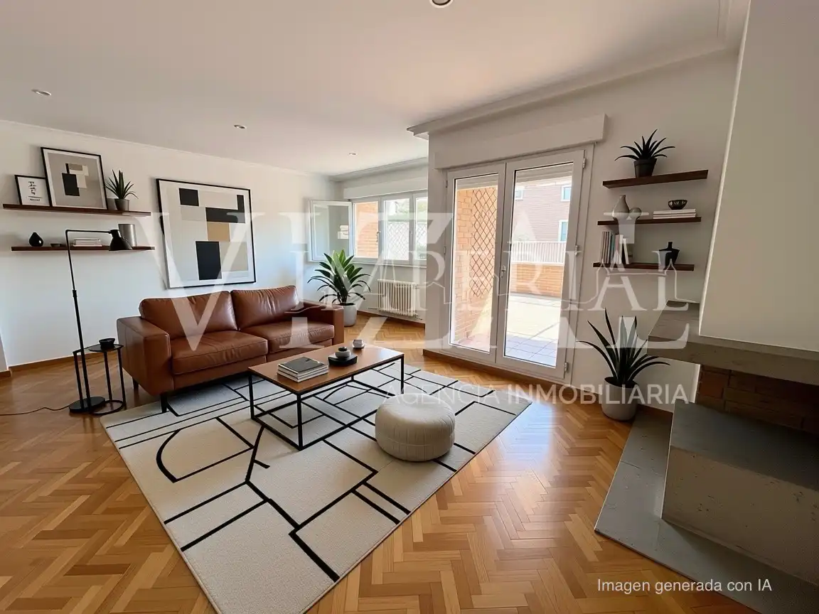 Sala d'estar de Casa adosada en venda en Toledo amb Aire condicionat, Parquet i Terrassa