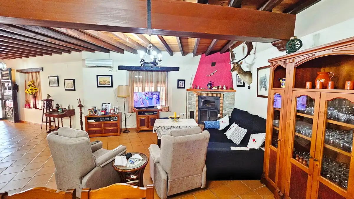Sala de estar de Casa o chalet en venta en El Castillo de las Guardas con Aire acondicionado, Jardín privado y Terraza