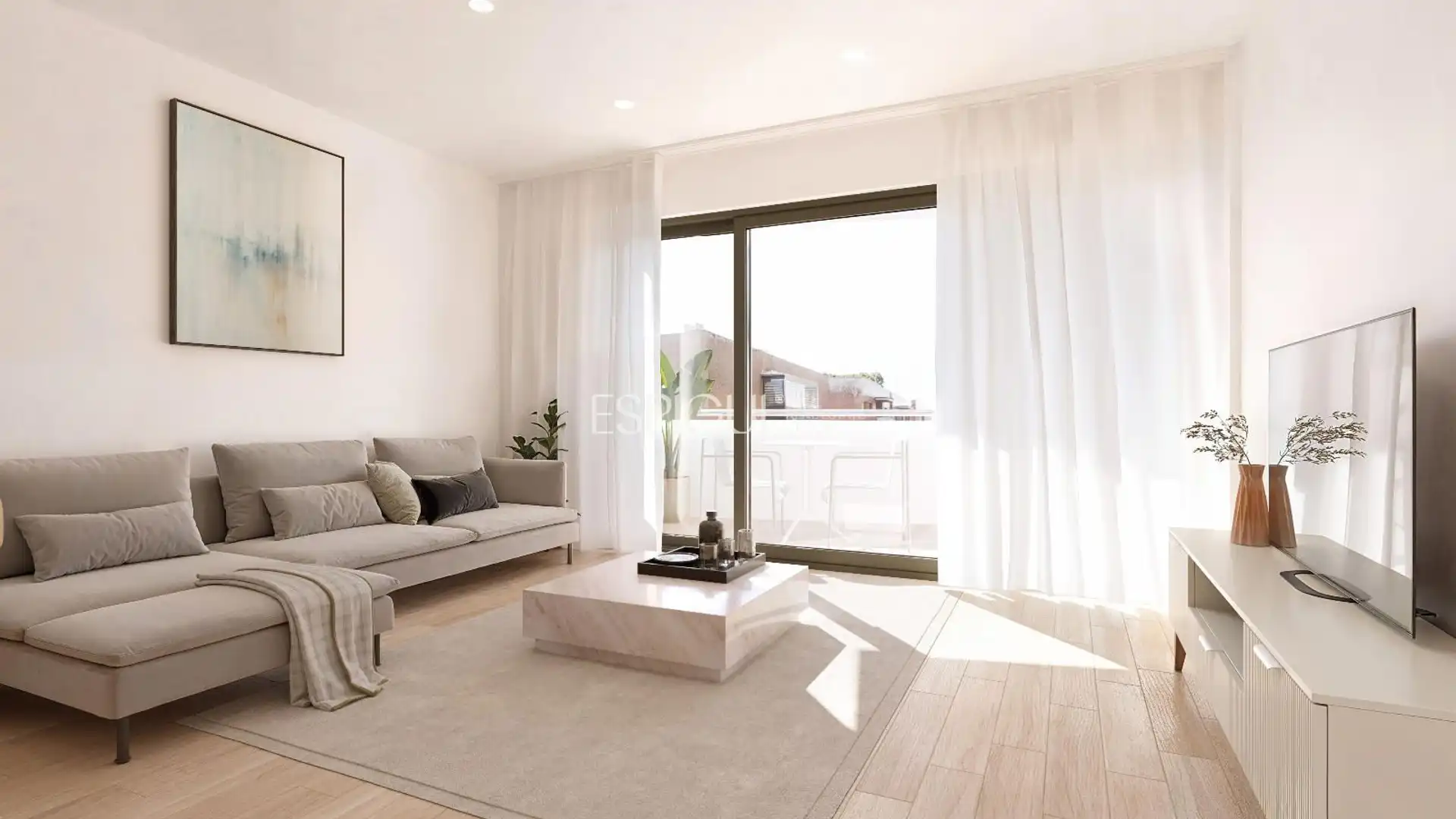 Living room of Flat for sale in Girona Capital  with Air Conditioner, Heating and Terrace