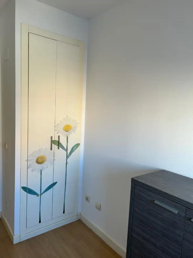 Habitación de Apartamento de alquiler con opción a compra en La Pobla de Farnals con Aire acondicionado, Jardín privado y Trastero