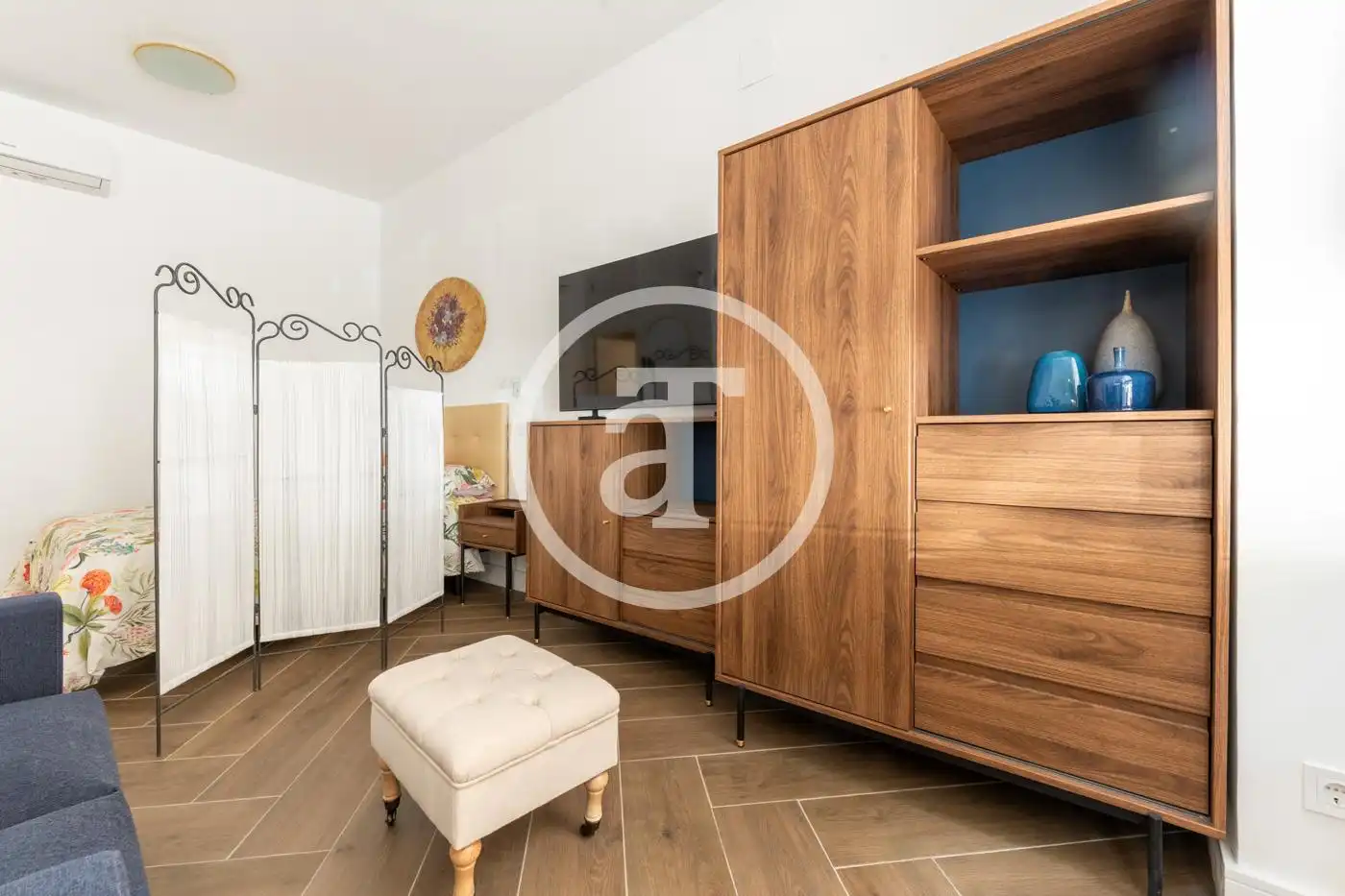 Schlafzimmer von Wohnung zur Miete in Madrid mit Klimaanlage, Heizung und Möbliert