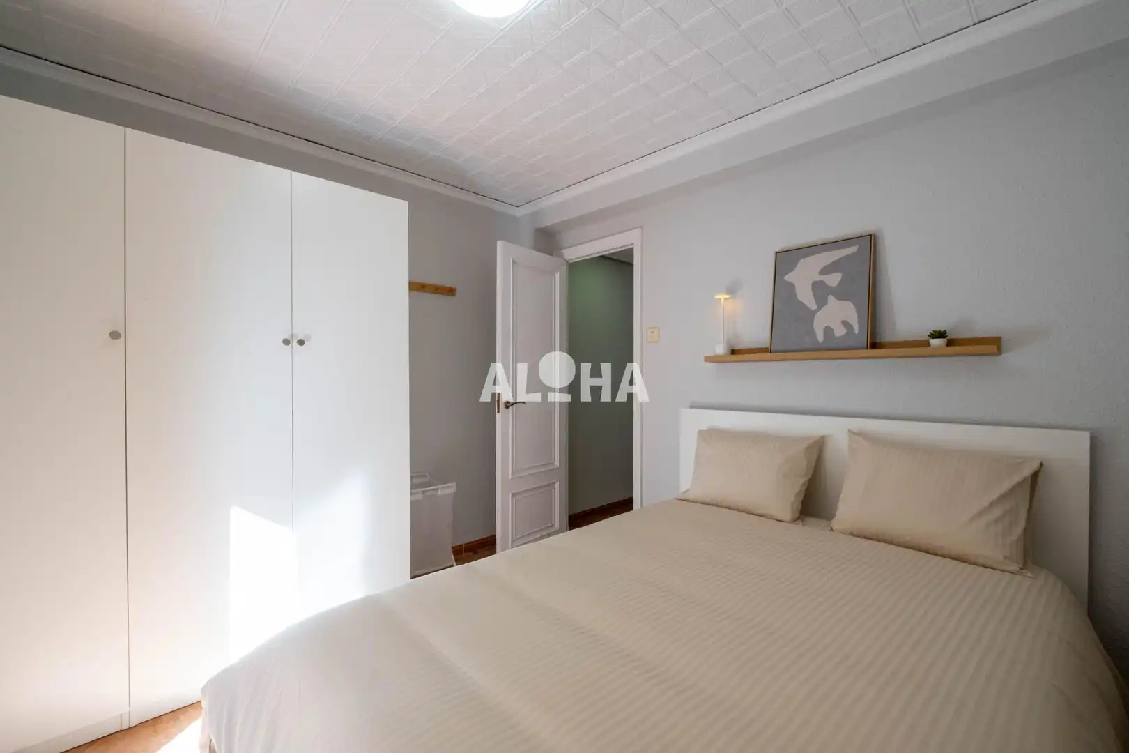 Dormitori de Apartament de lloguer en Moncada amb Aire condicionat, Moblat i Balcó