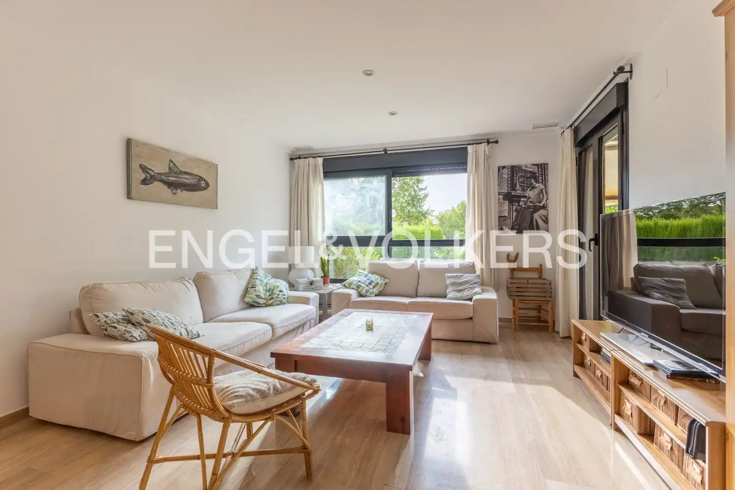 Sala de estar de Piso de alquiler en Jávea / Xàbia con Aire acondicionado, Calefacción y Jardín privado