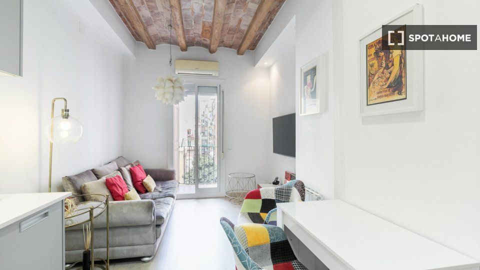 Living room of Flat to rent in  Barcelona Capital  with Air Conditioner, Heating and Furnished