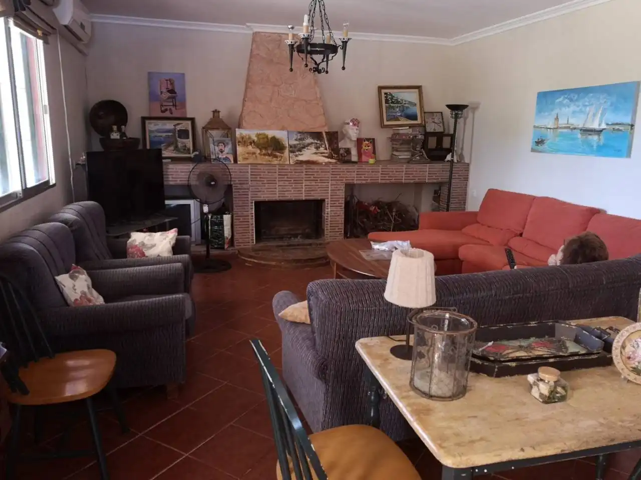 Sala de estar de Finca rústica en venta en Arahal con Aire acondicionado y Amueblado