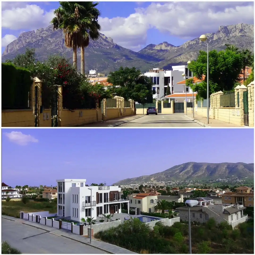 Vista exterior de Casa o chalet en venta en L'Alfàs del Pi con Aire acondicionado, Calefacción y Jardín privado
