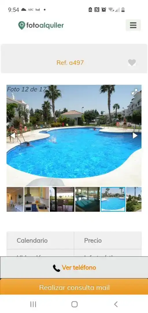 Piscina de Apartamento de alquiler en Rota con Aire acondicionado, Jardín privado y Piscina