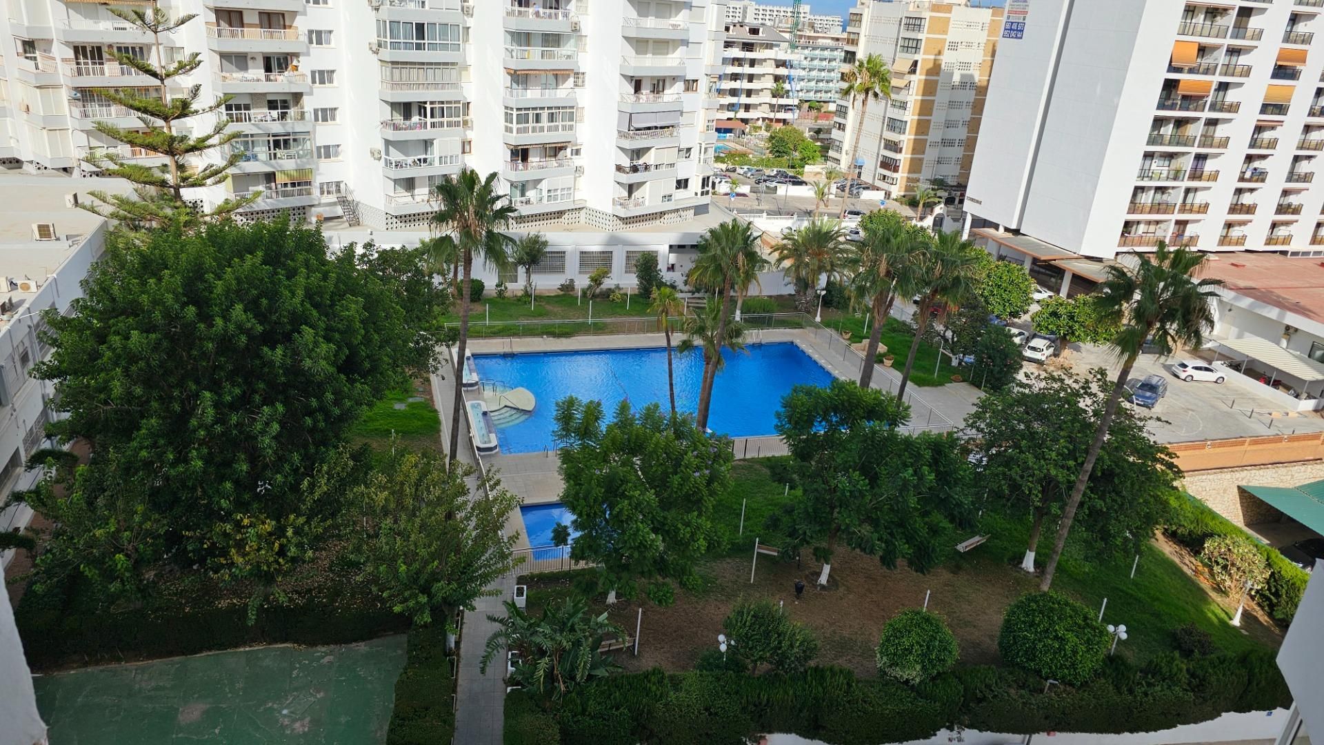 Swimming pool of Apartment for sale in Benalmádena  with Air Conditioner, Private garden and Terrace