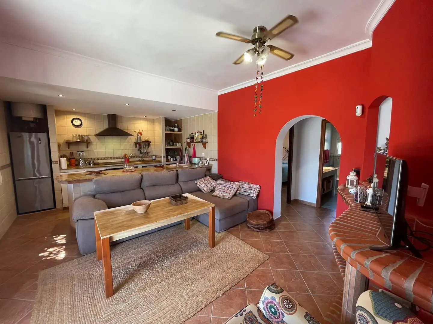 Wohnzimmer von Country house zum Verkauf in Vejer de la Frontera mit Klimaanlage, Privatgarten und Abstellraum