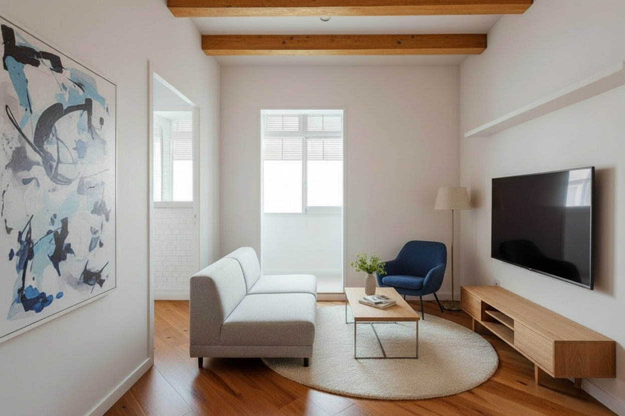 Sala d'estar de Pis en venda en L'Hospitalet de Llobregat amb Balcó