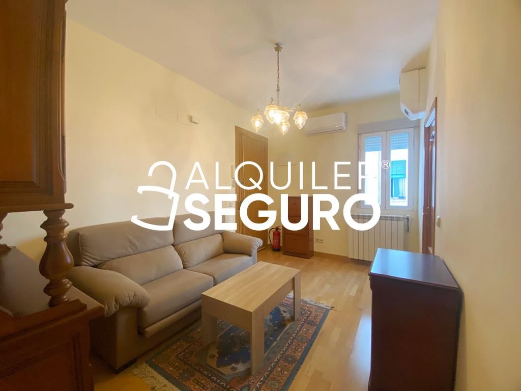Sala d'estar de Pis de lloguer en  Madrid Capital amb Aire condicionat, Calefacció i Moblat