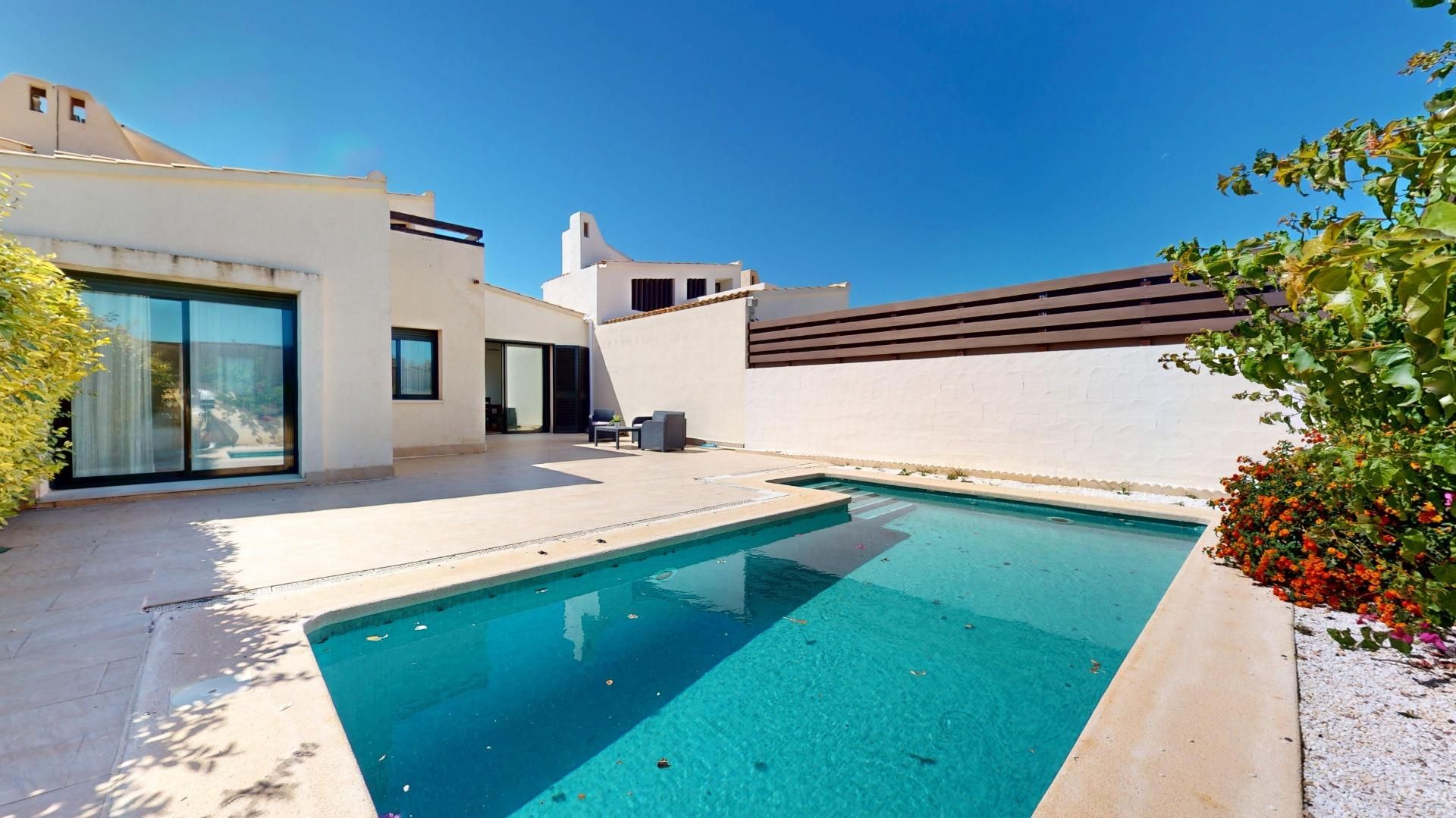 Piscina de Casa adosada en venda en  Murcia Capital amb Aire condicionat, Calefacció i Jardí privat