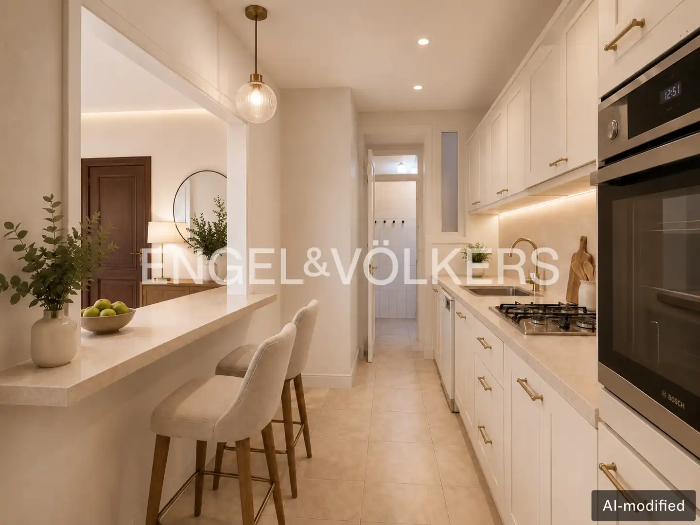 Küche von Wohnung zum Verkauf in Barcelona mit Heizung, Parkett und Möbliert