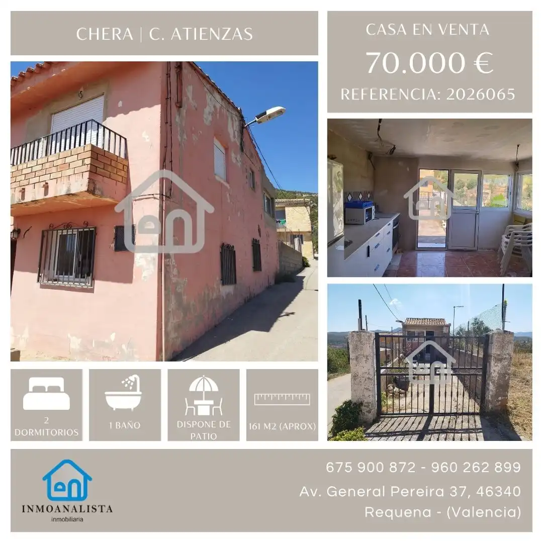 Vista exterior de Casa o xalet en venda en Chera amb Balcó