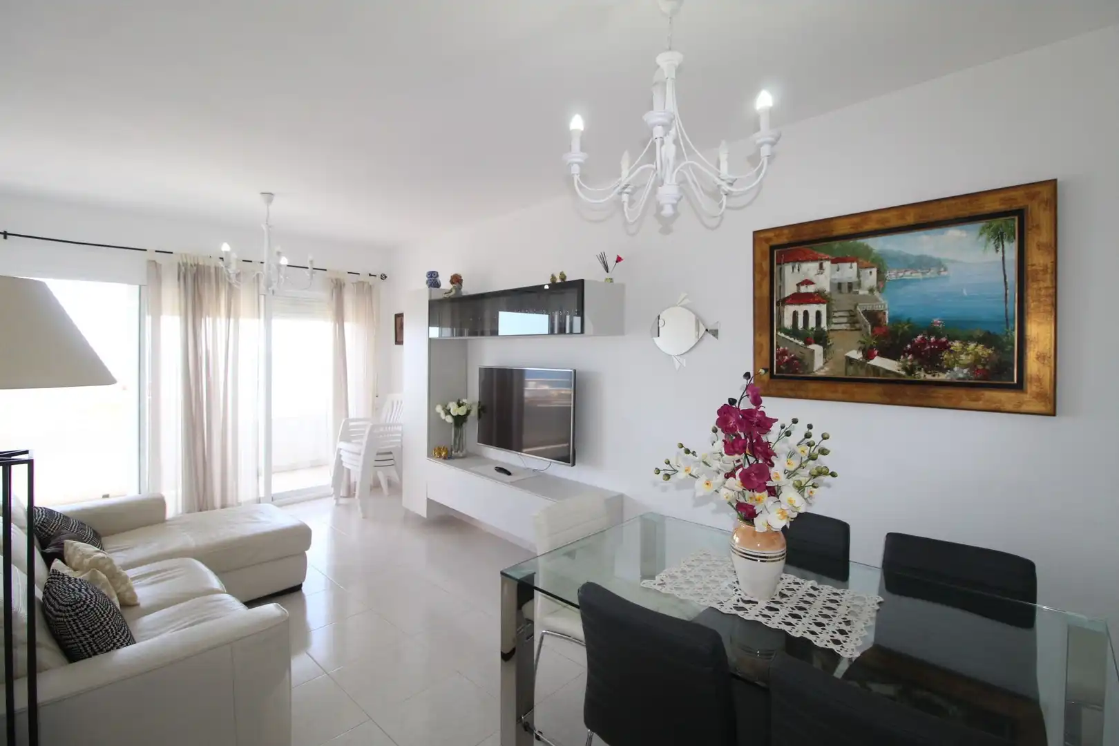 Wohnzimmer von Wohnungen zum Verkauf in Calpe / Calp mit Terrasse, Abstellraum und Gemeinschaftspool