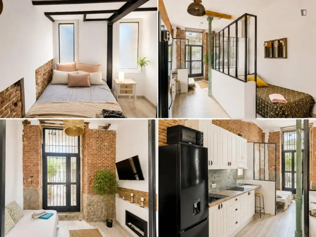 Dormitori de Apartament de lloguer en Madrid amb Moblat, Microones i Internet
