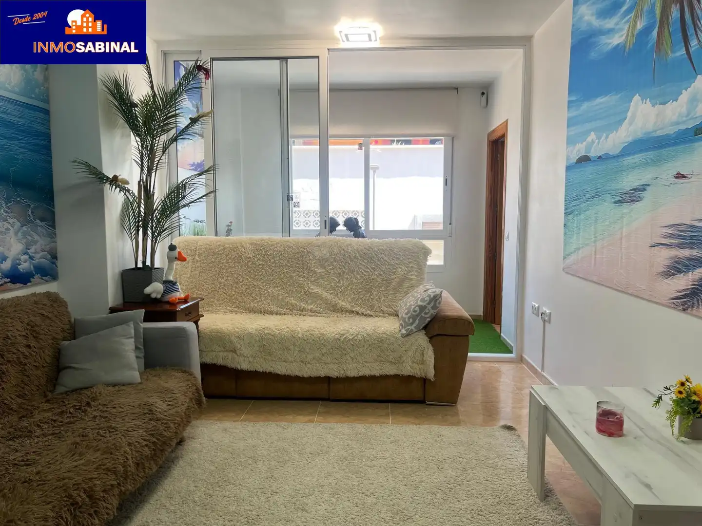 Sala de estar de Piso en venta en Roquetas de Mar con Amueblado