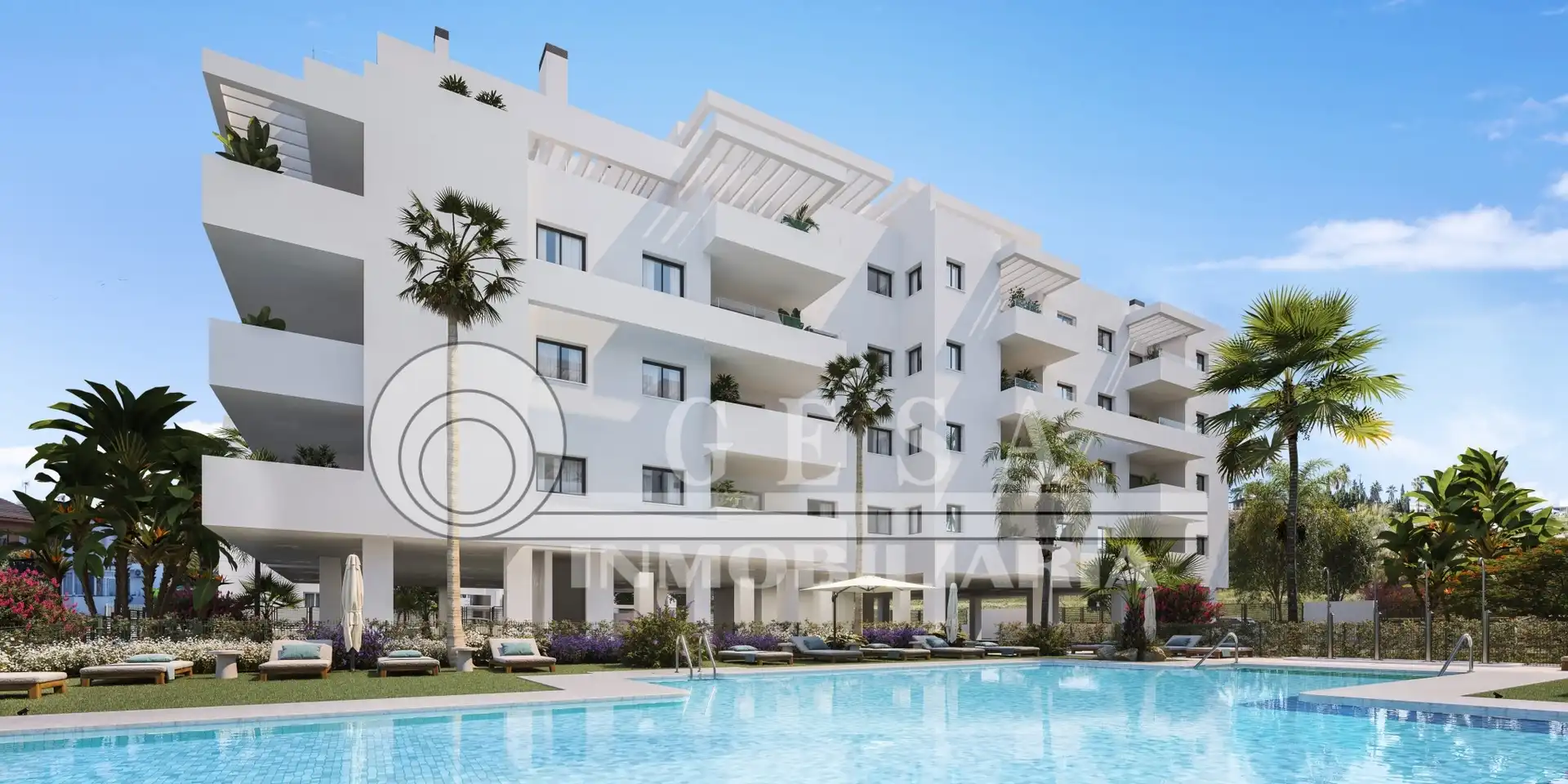 Außenansicht von Wohnung zum Verkauf in Algarrobo mit Klimaanlage, Heizung und Terrasse