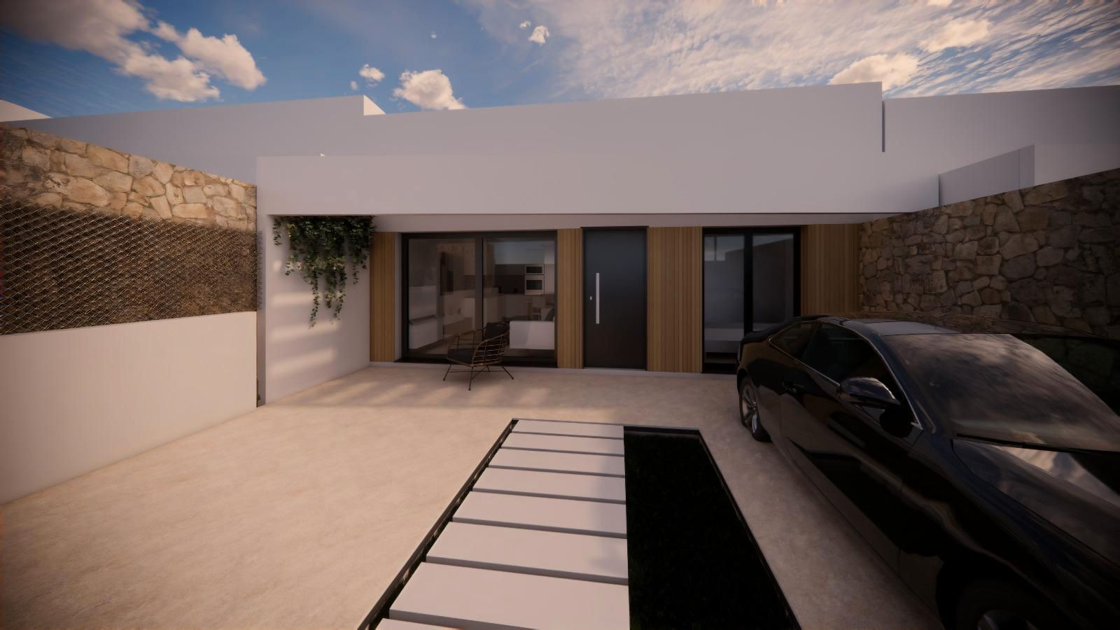 Exterior view of Single-family semi-detached for sale in Ontígola  with Air Conditioner, Heating and Private garden