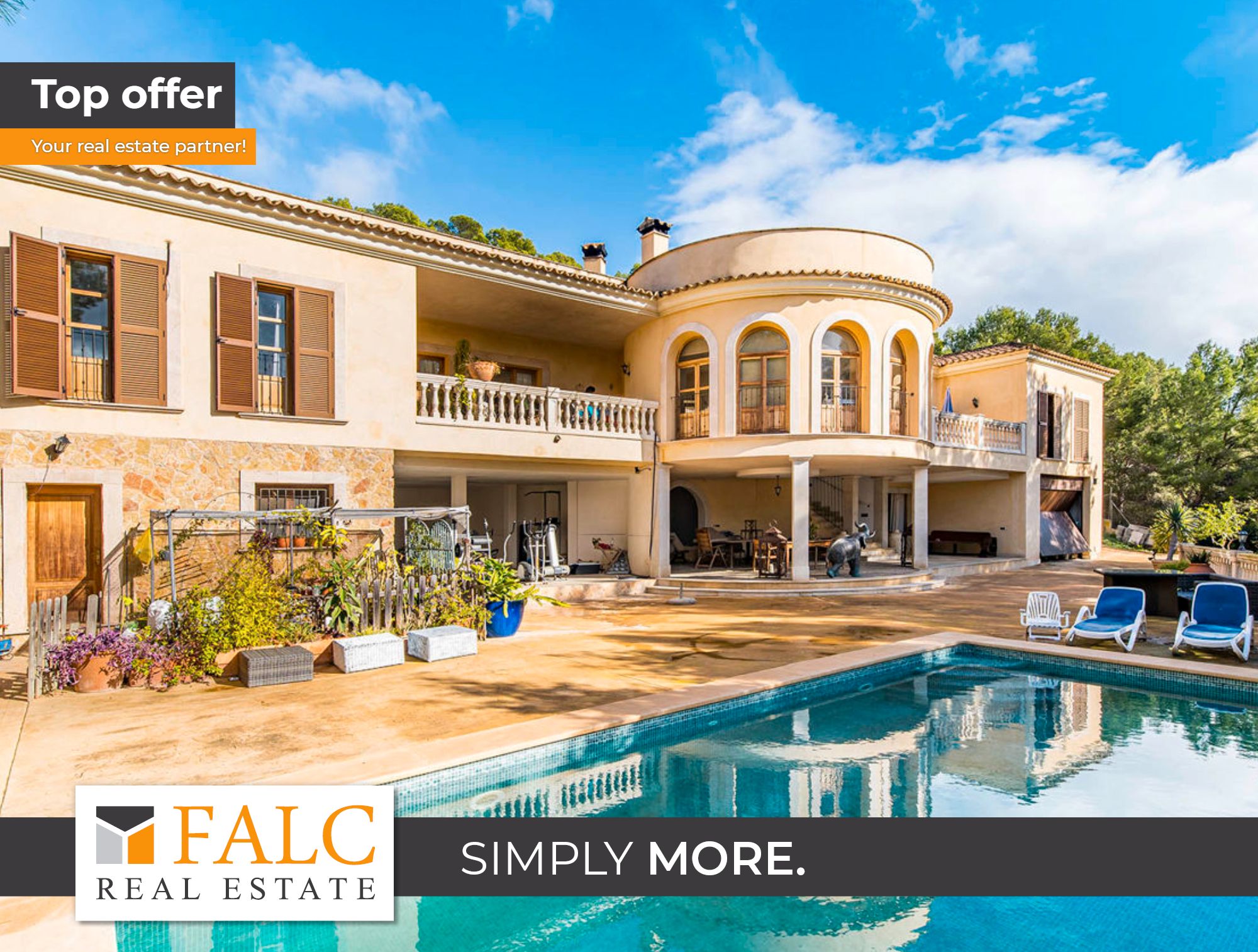 Vista exterior de Casa o xalet en venda en Calvià amb Jardí privat i Piscina