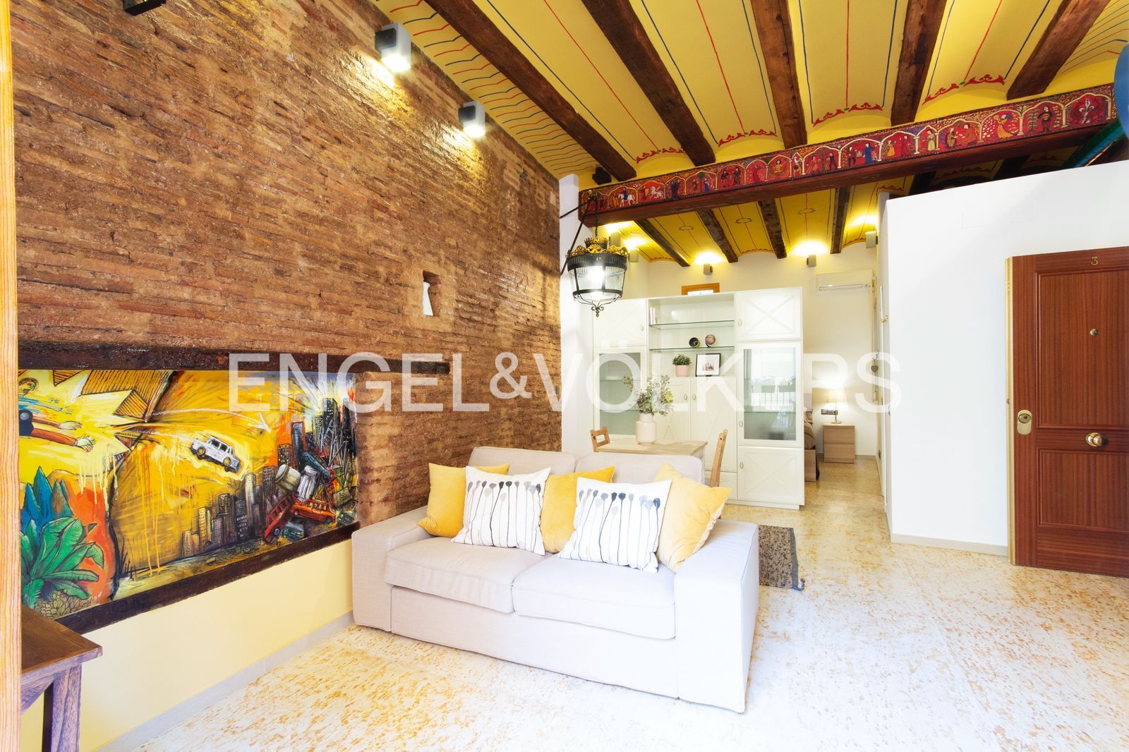 Living room of Apartment to rent in  Valencia Capital  with Air Conditioner, Heating and Furnished
