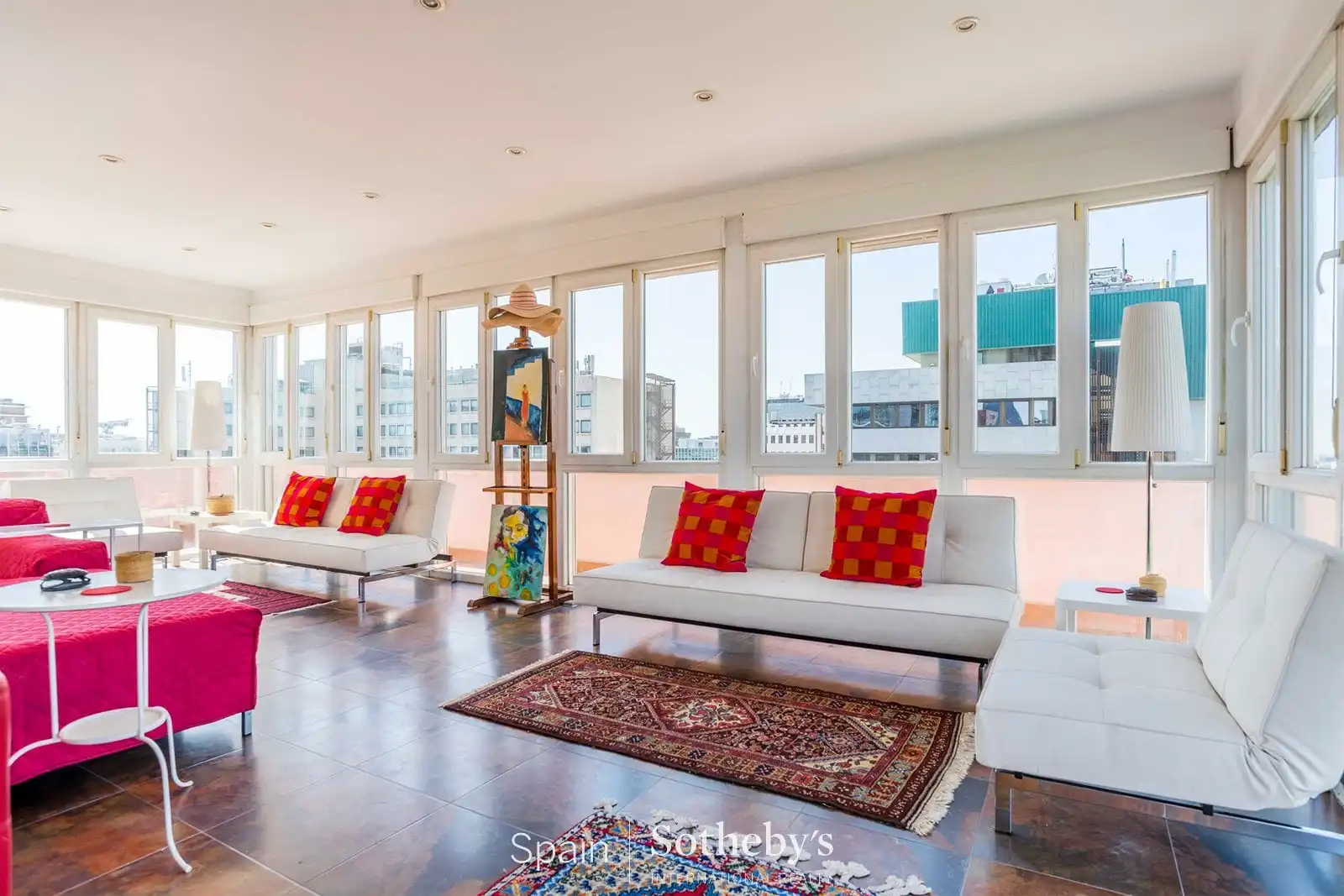 Sala de estar de Ático de alquiler en Madrid con Aire acondicionado, Calefacción y Terraza
