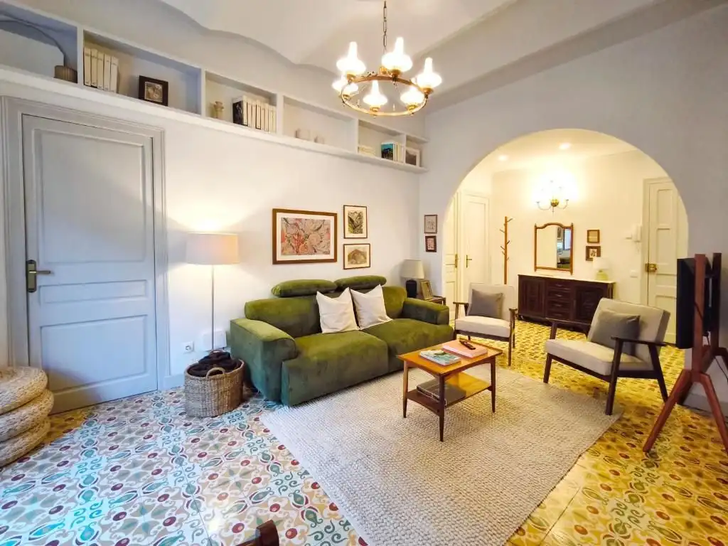 Wohnzimmer von Wohnung zum Verkauf in Campdevànol mit Heizung, Terrasse und Möbliert