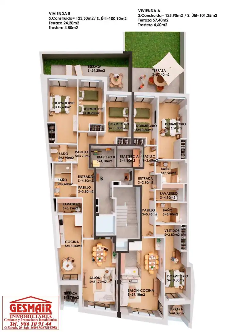 Appartamento con terrazza in vendita a Avenida de Ourense, imagen 2