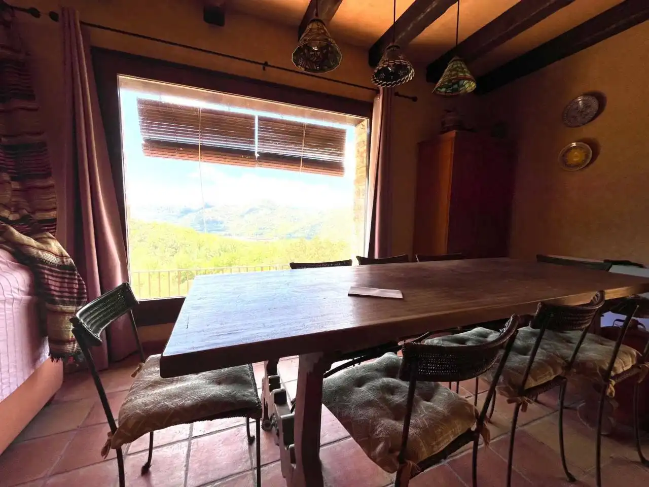 Comedor de Finca rústica en venta en Sant Aniol de Finestres con Calefacción, Jardín privado y Terraza
