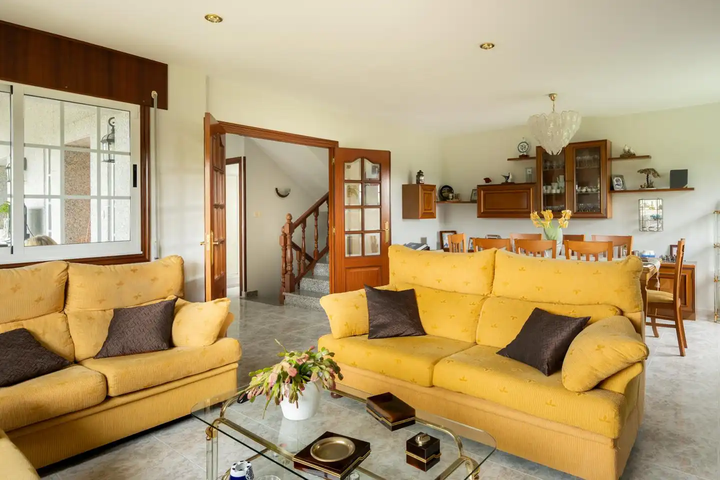 Living room of Houses for sale in Bergondo  with Heating, Private garden and Swimming Pool