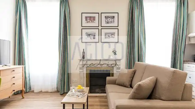 Living room of Flat for rent in Madrid  with Air Conditioner, Heating and Furnished