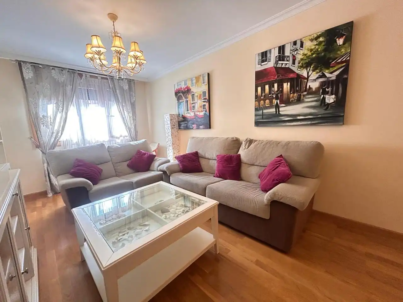 Living room of Flat for rent in Gijón   with Heating, Storage room and Furnished