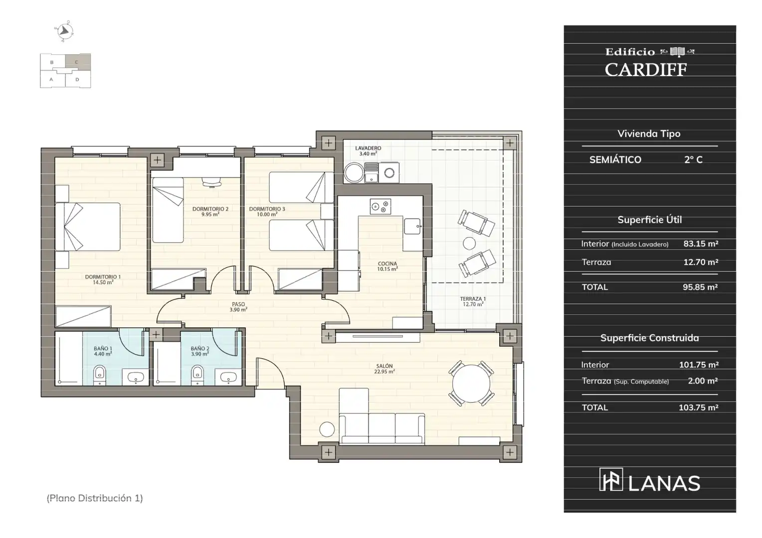 Flat for sale in Murcia  with Air Conditioner, Heating and Parquet flooring