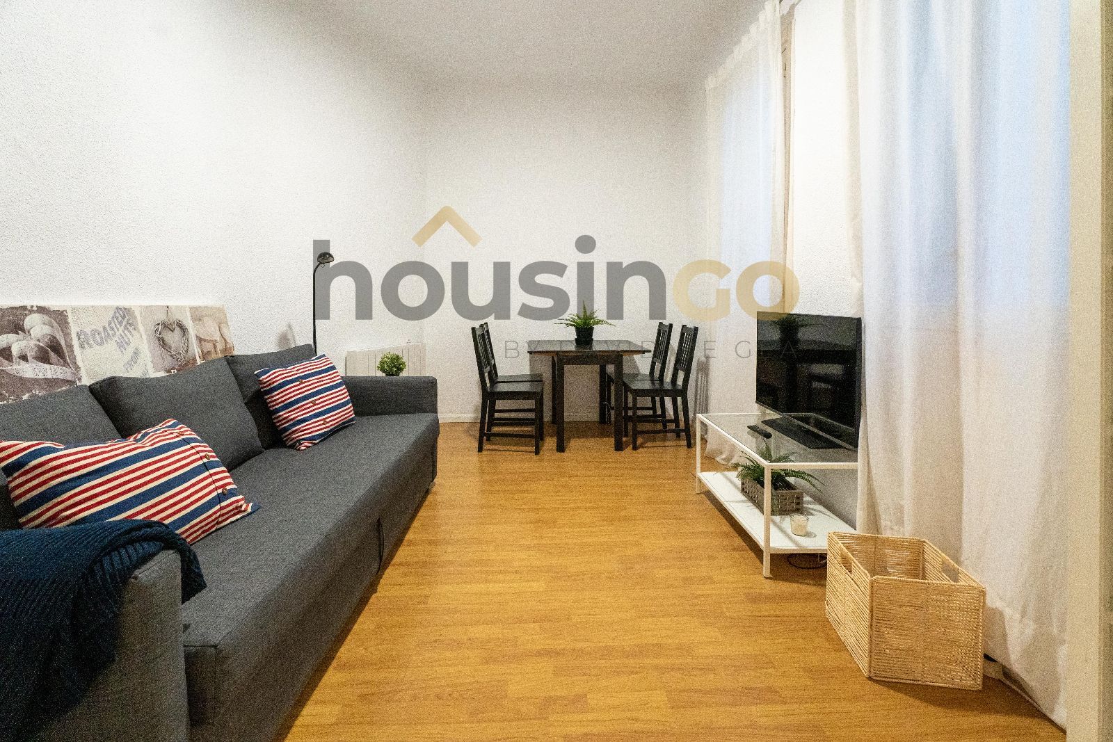 Sala de estar de Piso de alquiler en  Madrid Capital con Calefacción, Amueblado y Lavadora