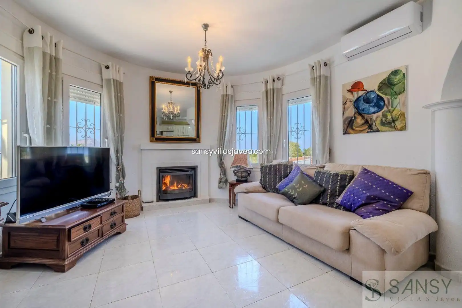 Living room of Houses for sale in Jávea / Xàbia  with Air Conditioner and Storage room