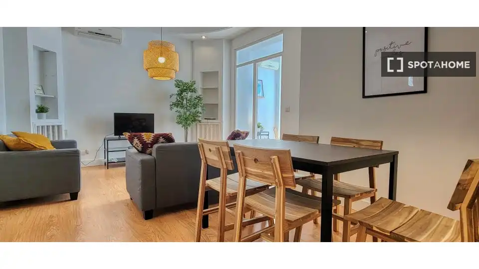 Dining room of Flat for share in Madrid  with Air Conditioner, Heating and Furnished