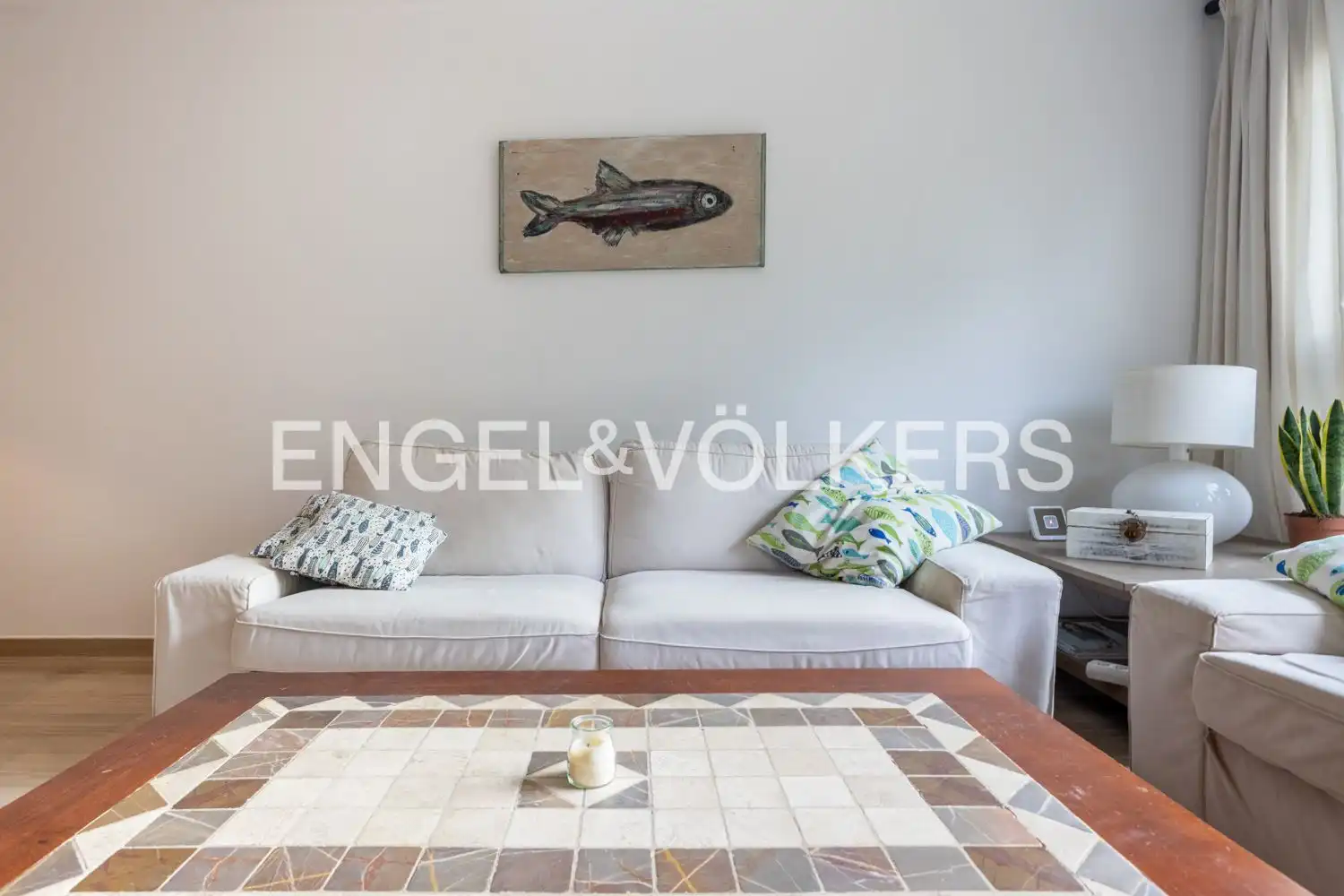 Sala de estar de Piso de alquiler en Jávea / Xàbia con Aire acondicionado, Calefacción y Jardín privado