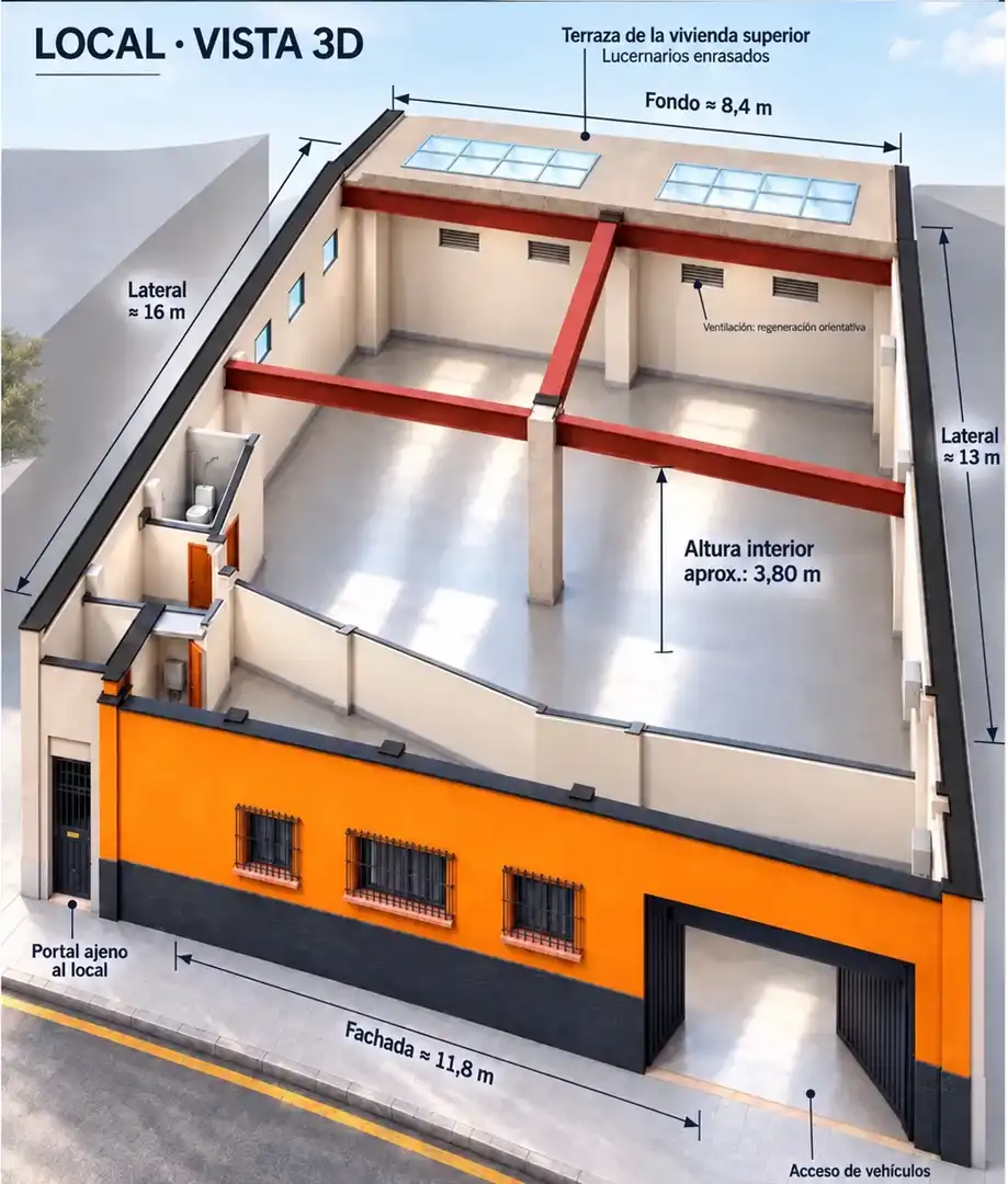 Vista exterior de Nave industrial en venta en Tetuán