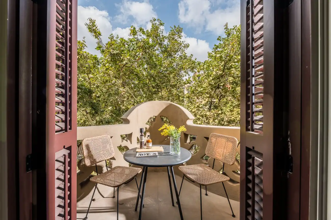 Terraza de Apartamento de alquiler en Barcelona con Aire acondicionado, Calefacción y Amueblado