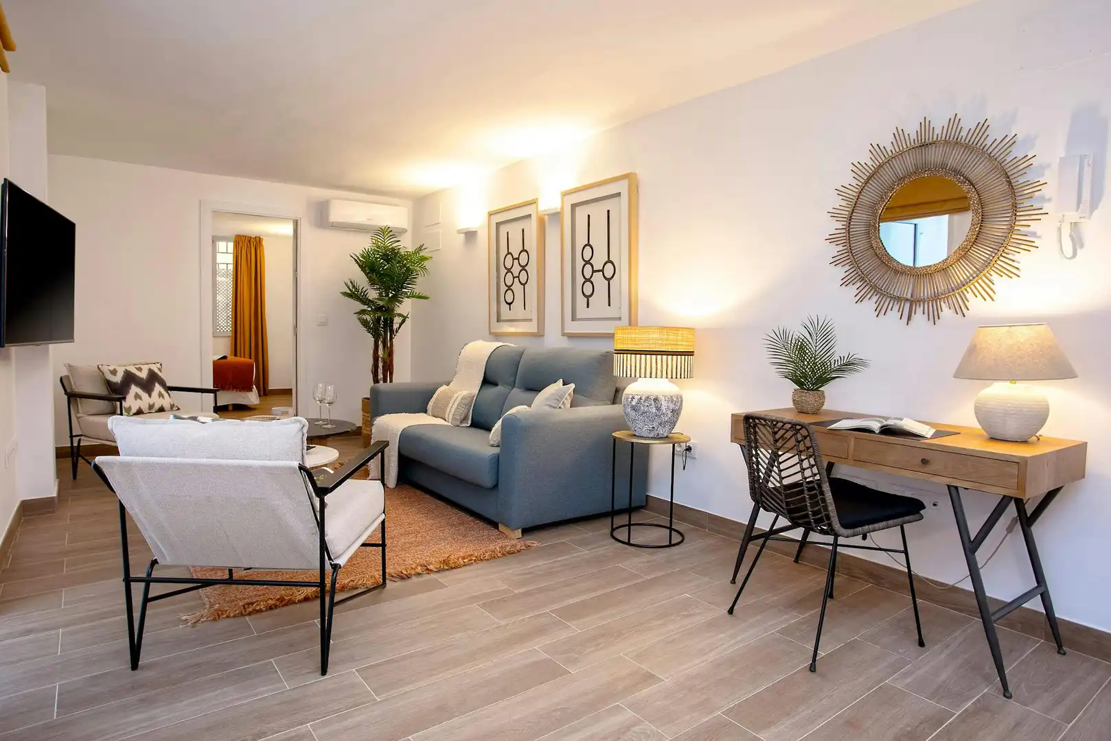 Sala de estar de Piso de alquiler en Sevilla con Aire acondicionado, Calefacción y Lavadora